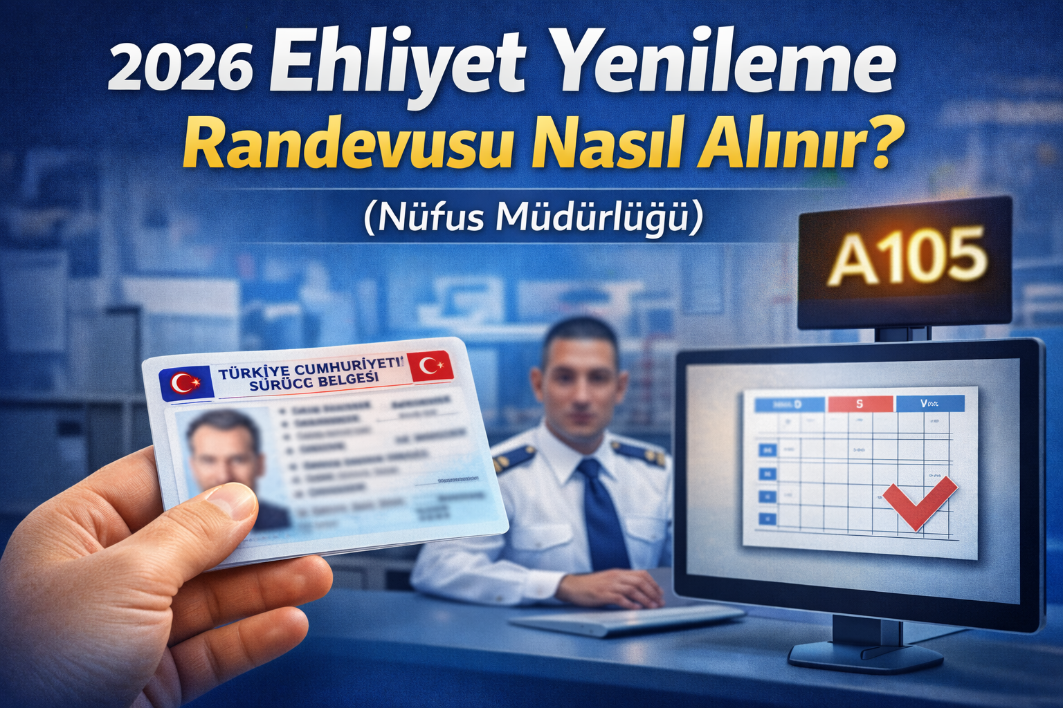 2026 Ehliyet Yenileme Randevusu Nasıl Alınır? (Nüfus Müdürlüğü)